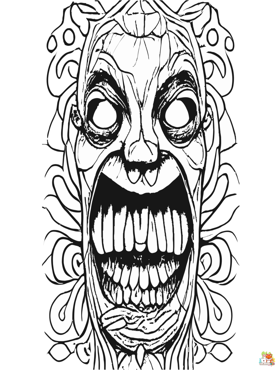 scary coloring pages printable free