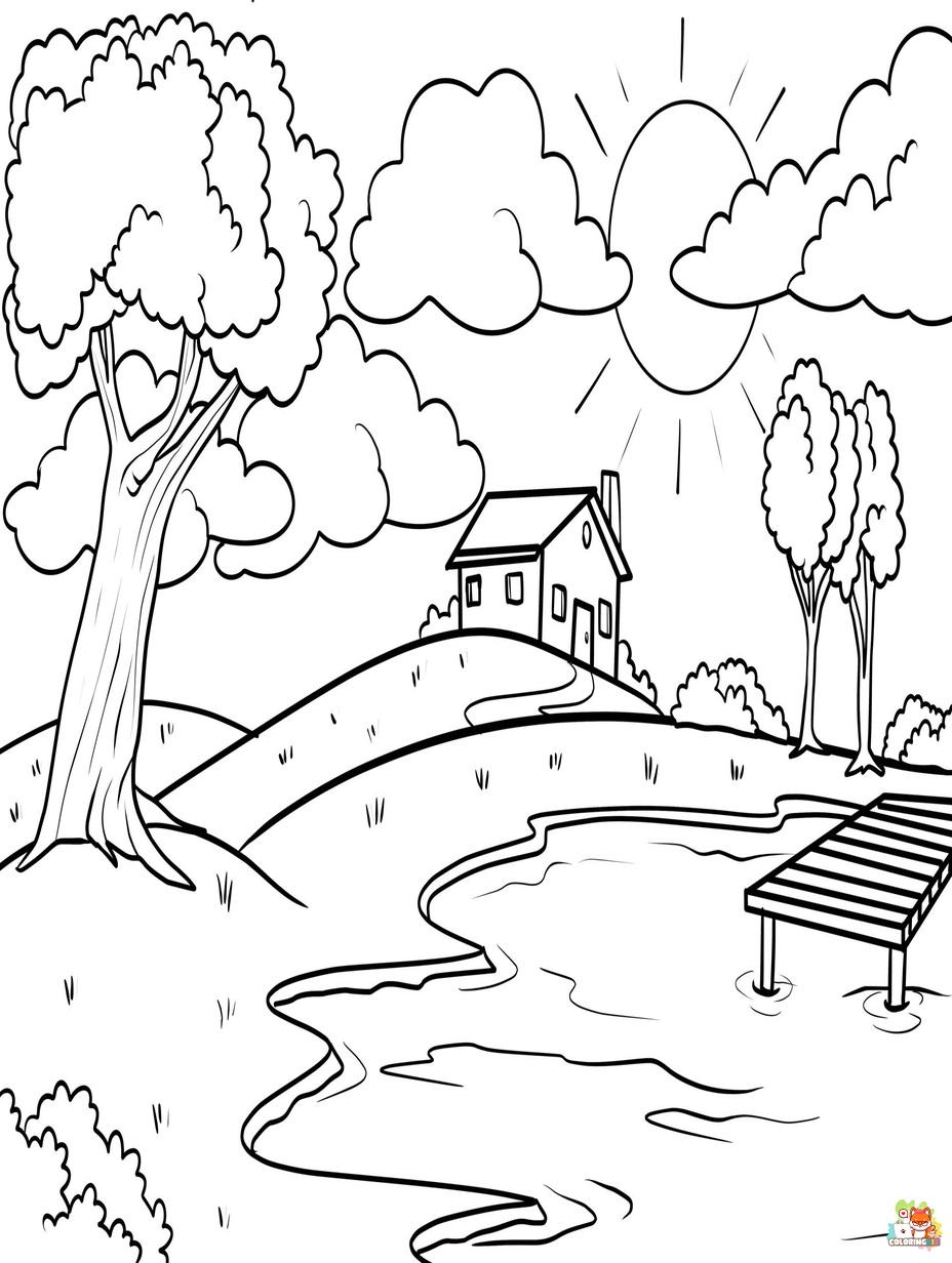 scenic coloring pages printable free
