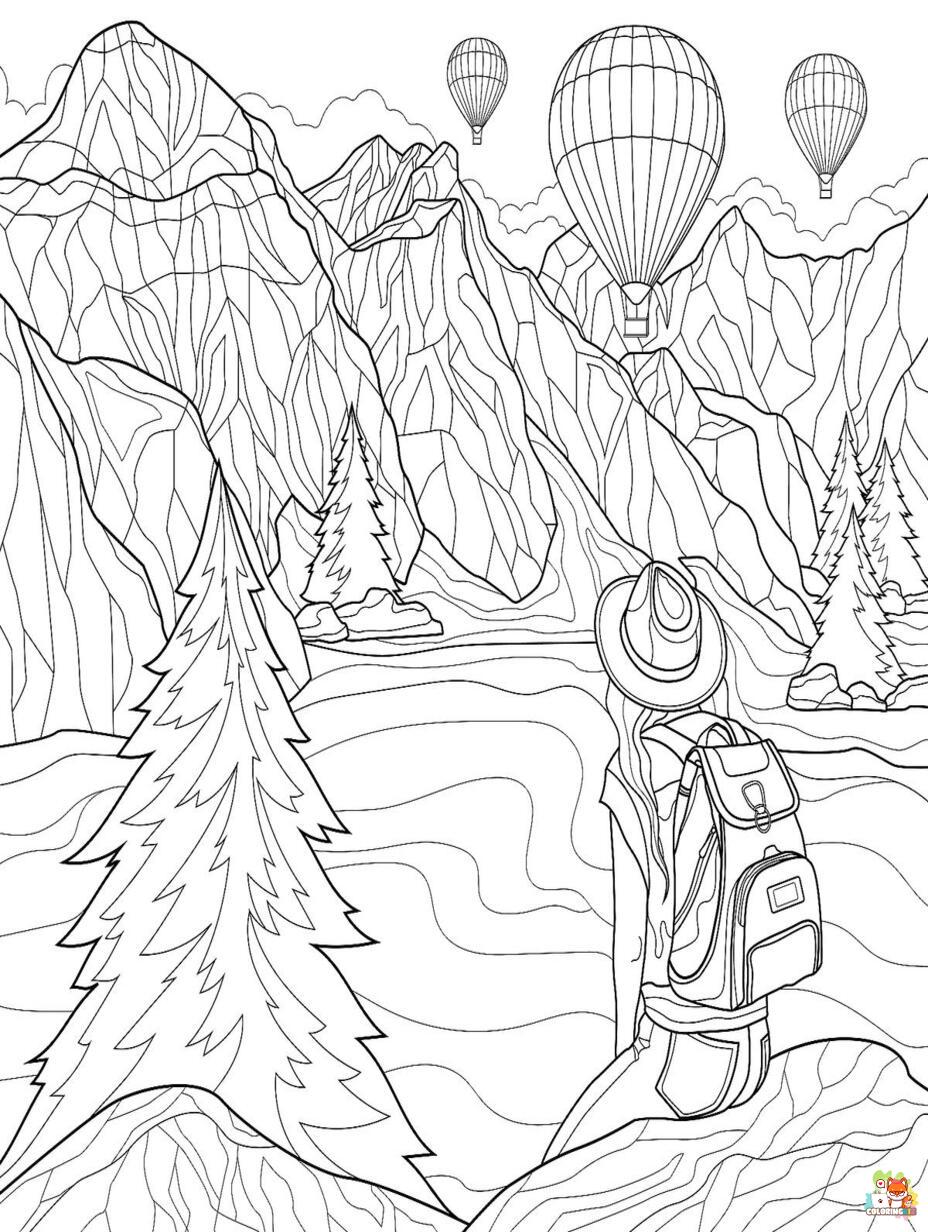 scenic coloring pages printable