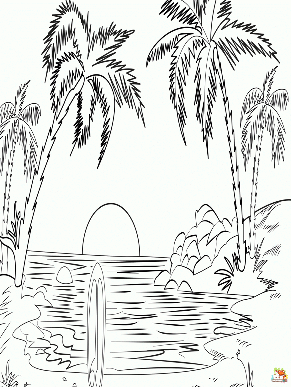 scenic coloring pages to print