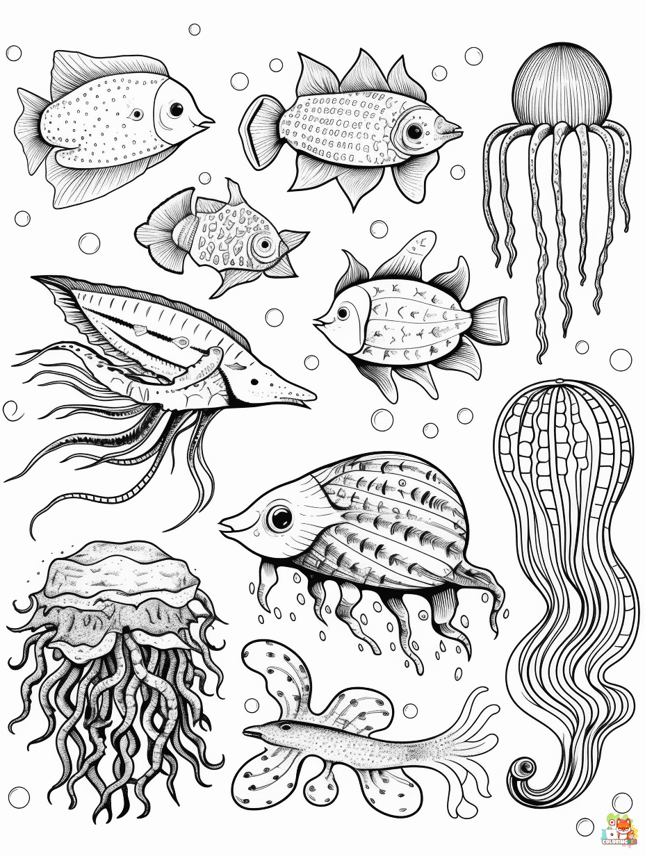 sea animals coloring pages 4