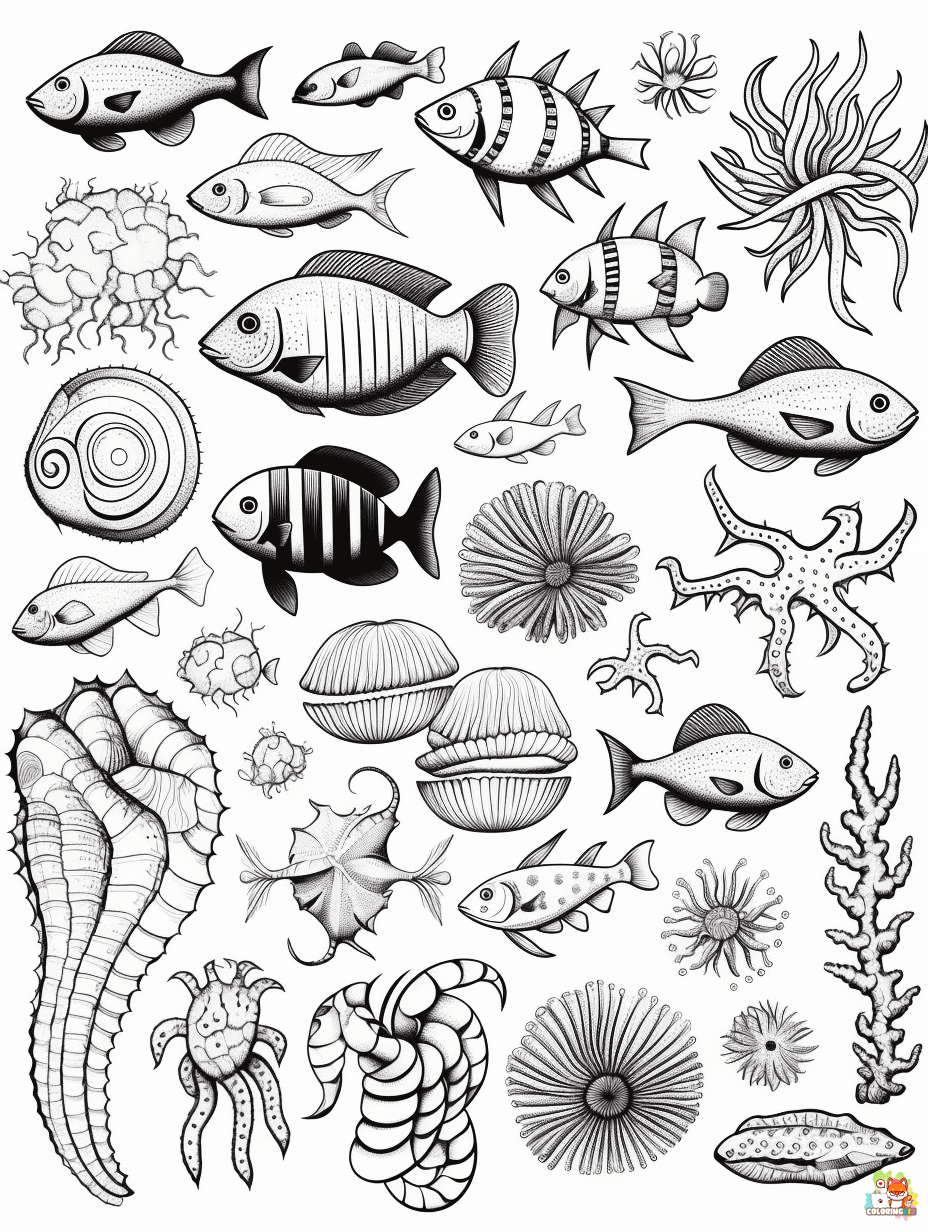 sea animals coloring pages free