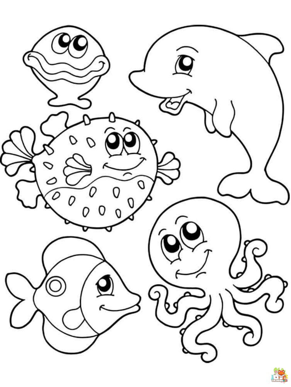 sea creatures coloring pages 1