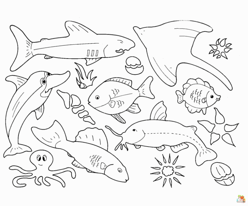 sea creatures coloring pages free