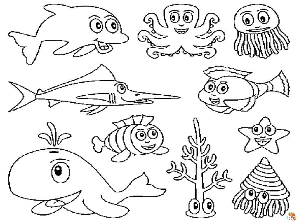 sea creatures coloring pages to print