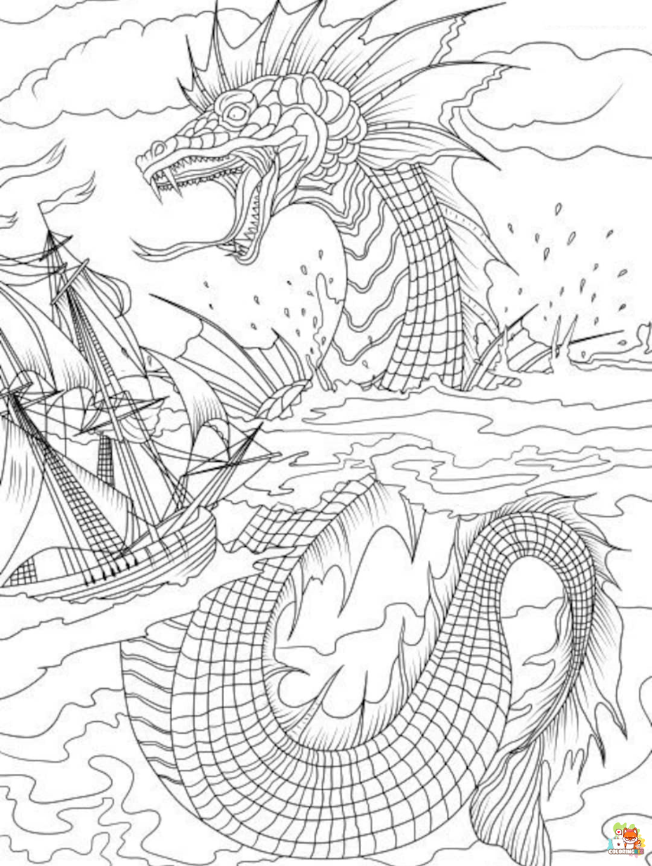 sea monster coloring pages 1