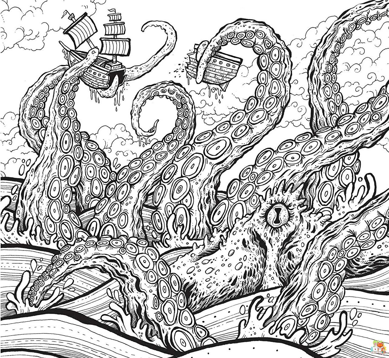 sea monster coloring pages printable free