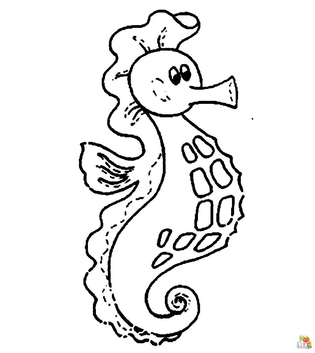 seahorse coloring pages free
