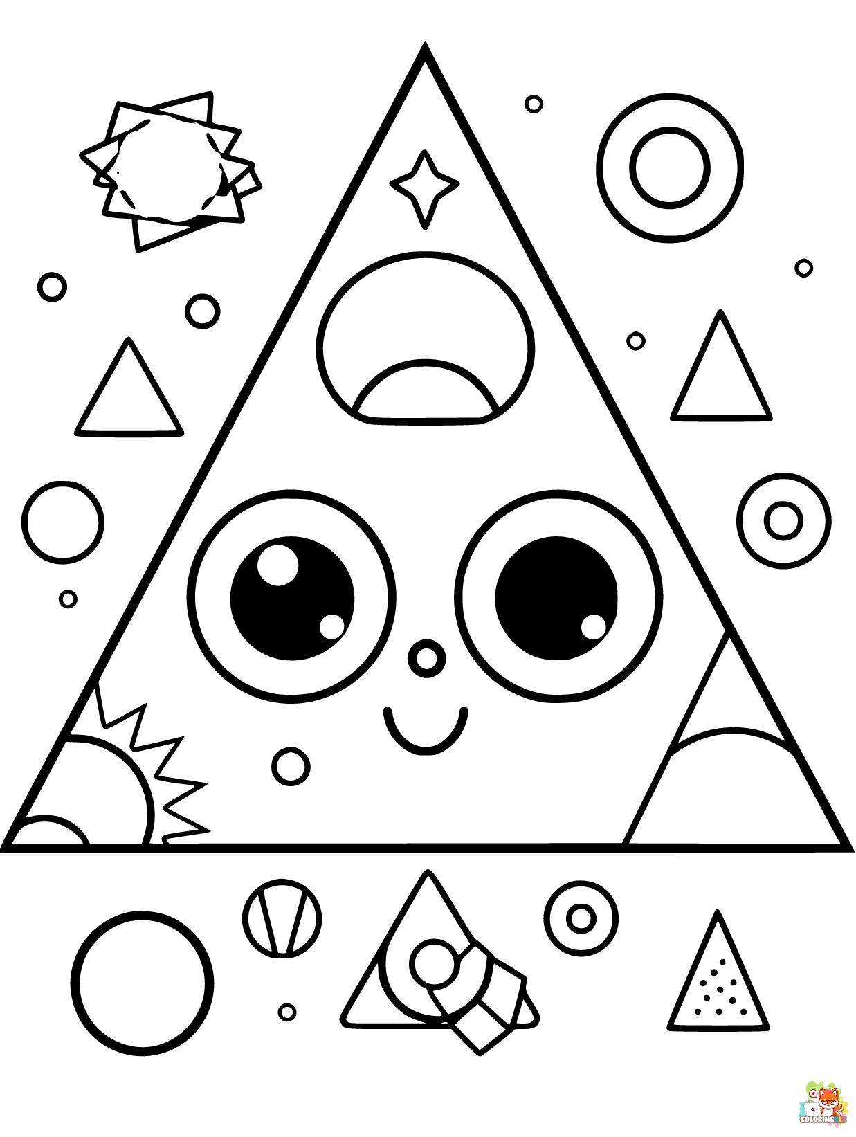 shapes coloring pages free