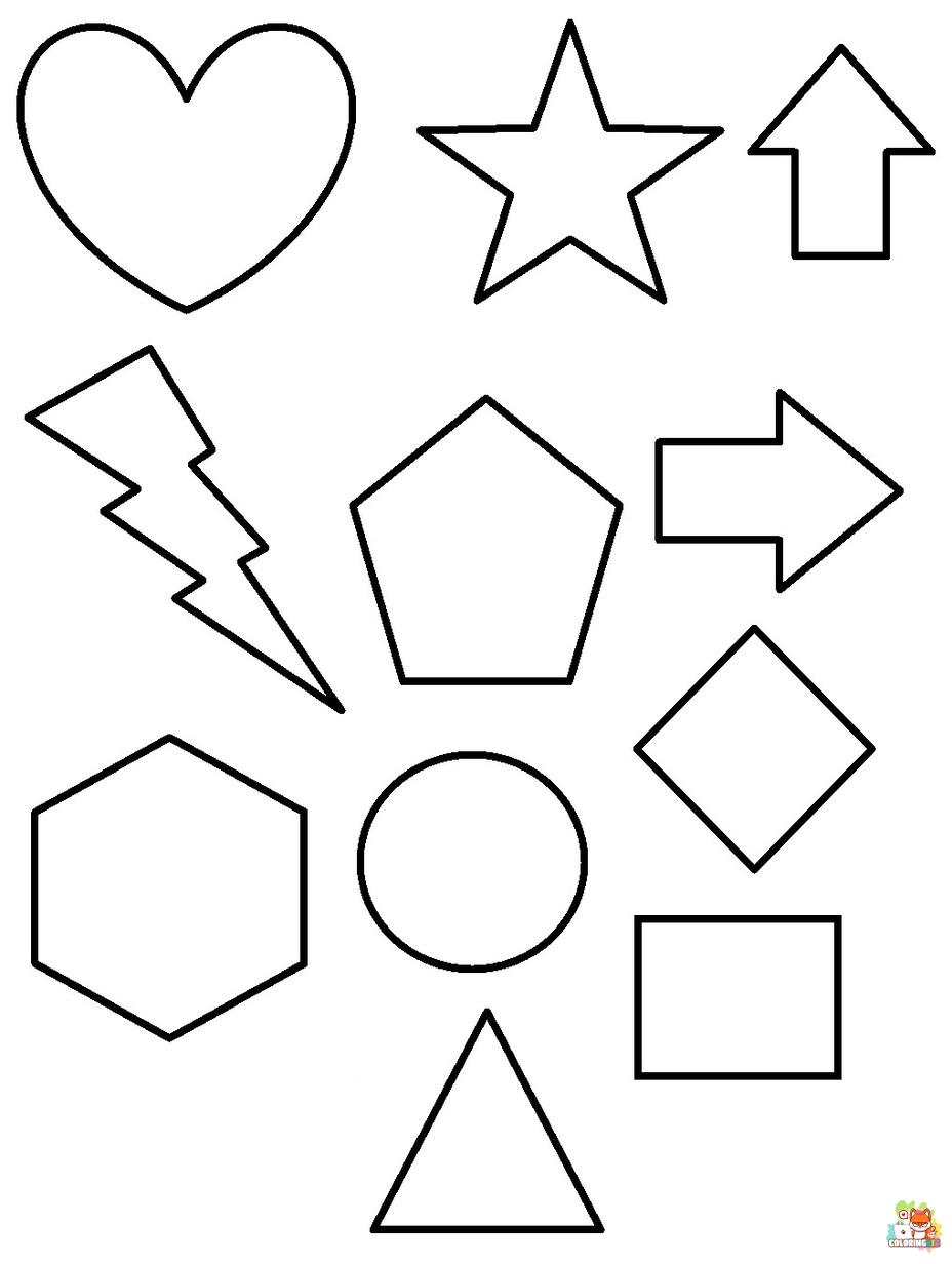 shapes coloring pages printable free