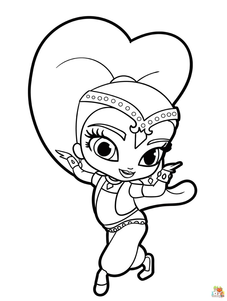 shimmer and shine coloring pages to print