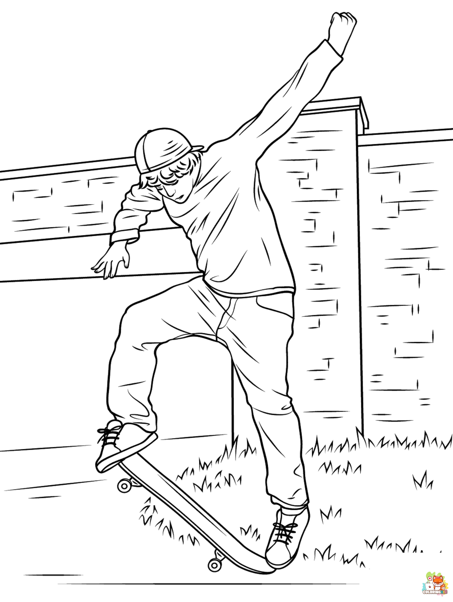 skateboard coloring pages to print