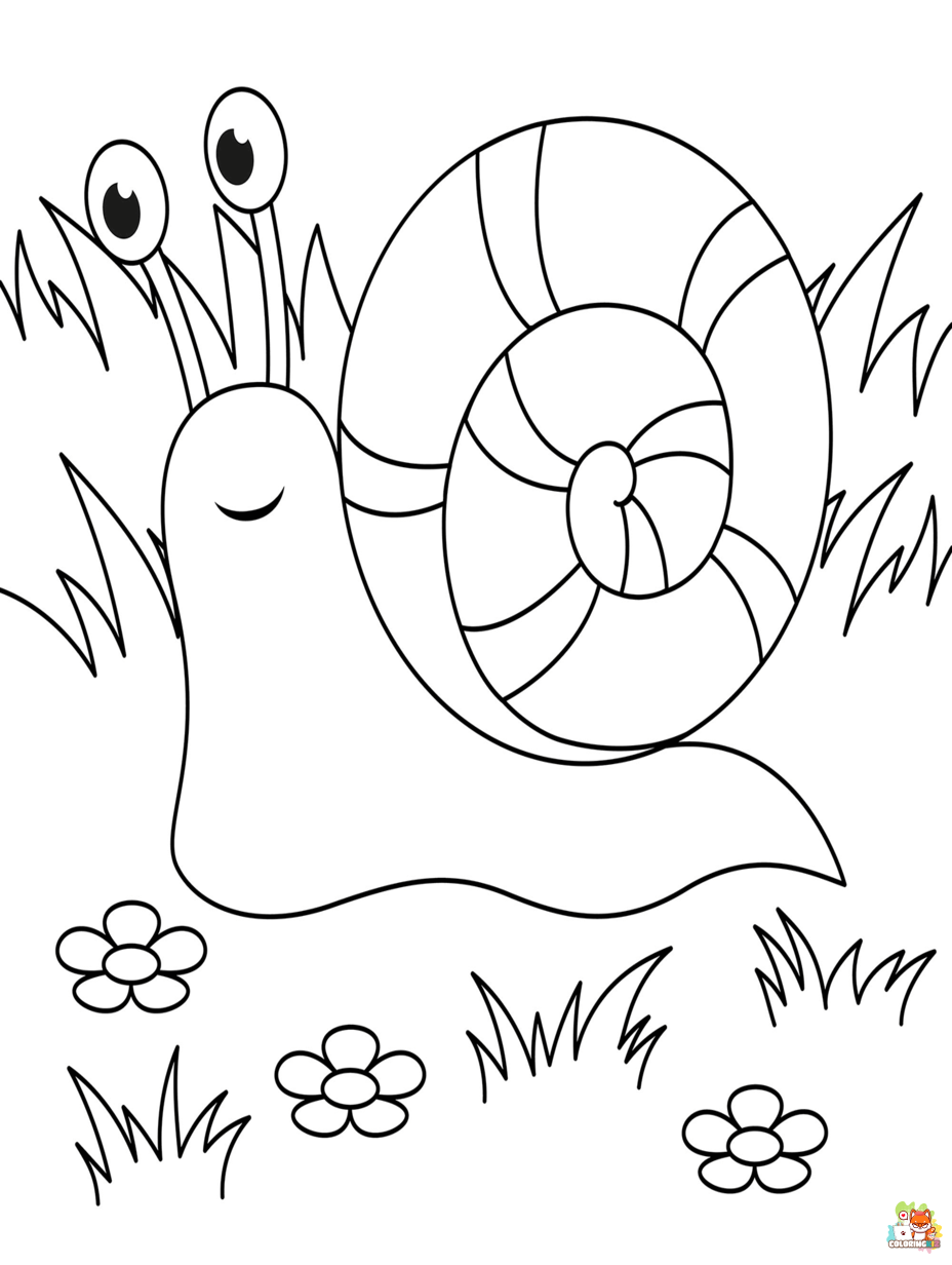 snail coloring pages printable
