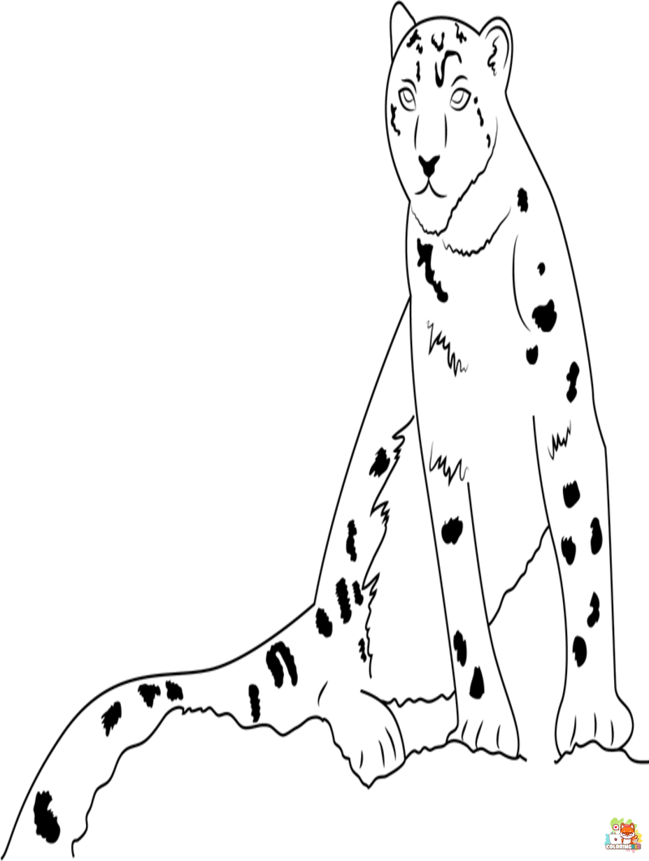 snow leopards coloring pages free