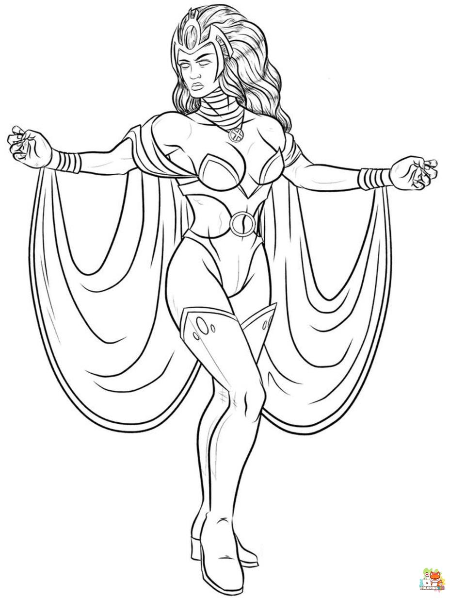 storm x men coloring pages to print