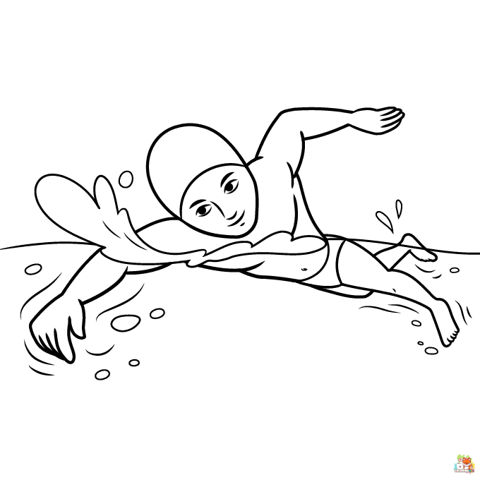 swimming coloring pages 2