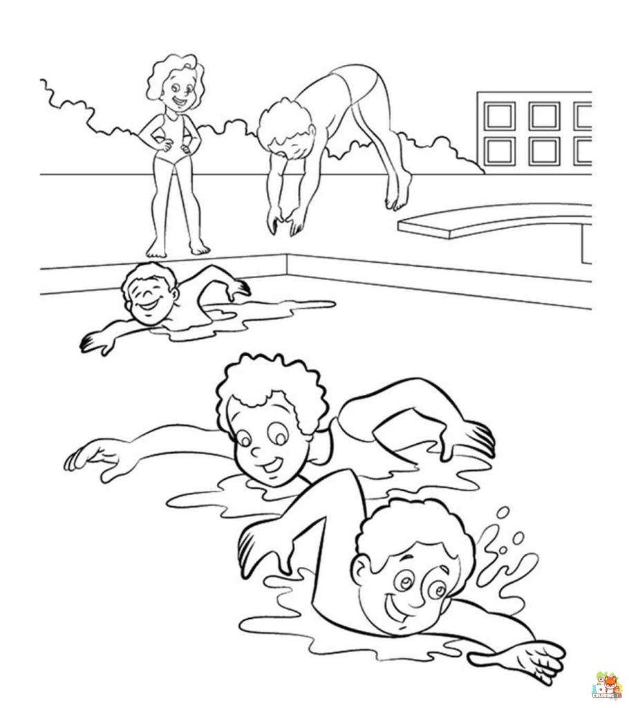 swimming coloring pages 3