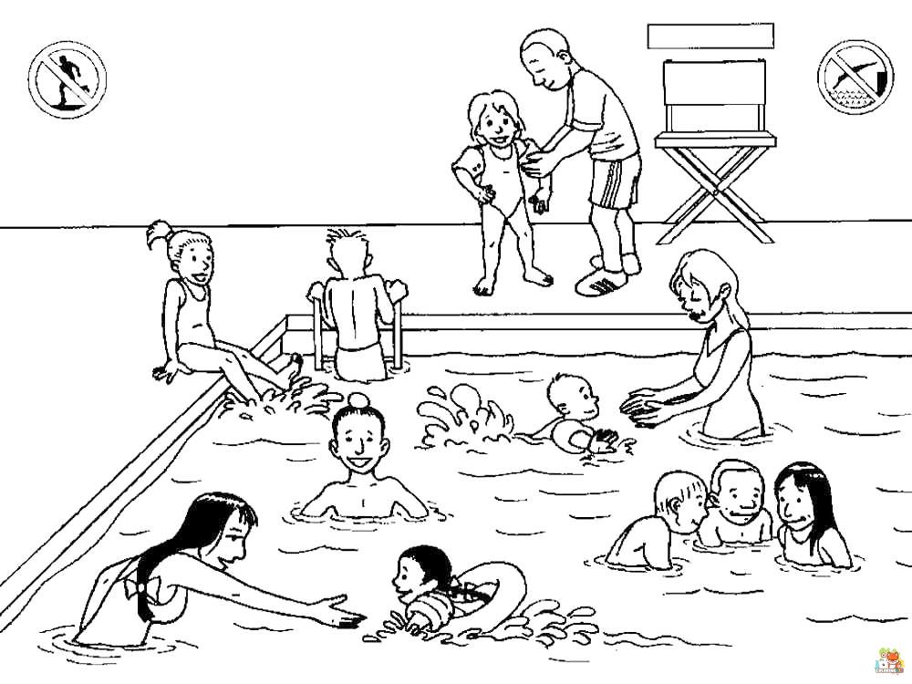 swimming coloring pages printable free