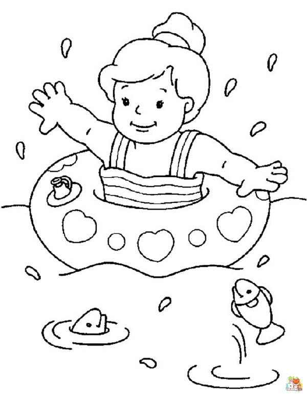 swimming coloring pages printable