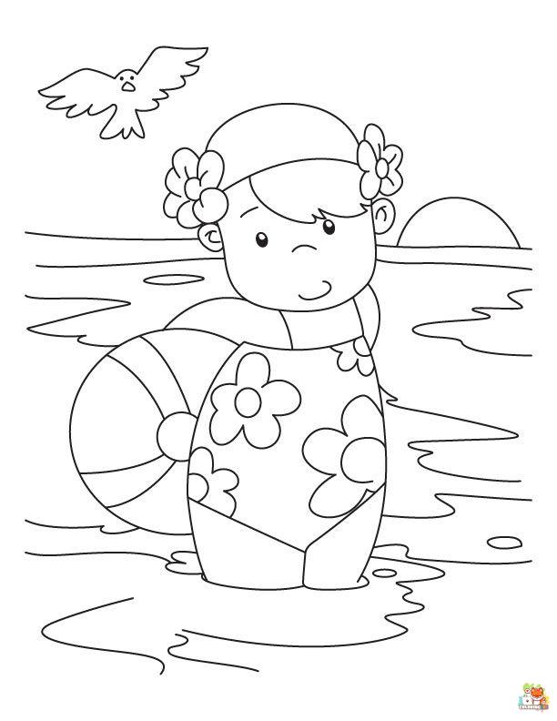 swimming coloring pages to print