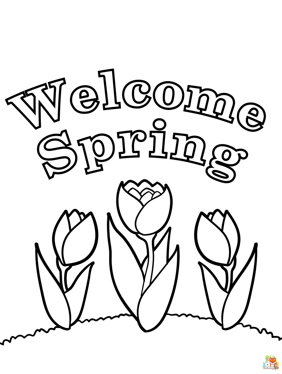 the first day of spring coloring pages free