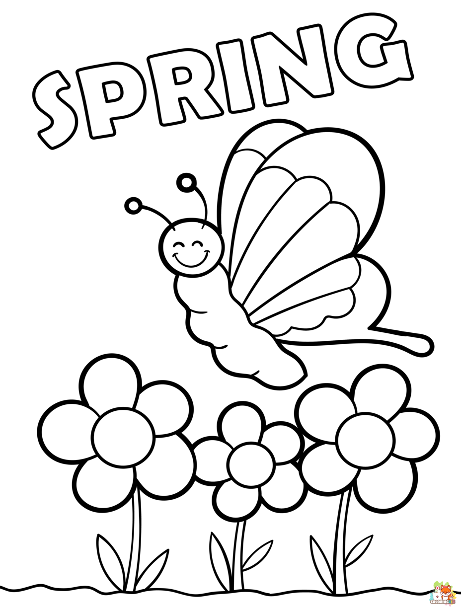 the first day of spring coloring pages to print