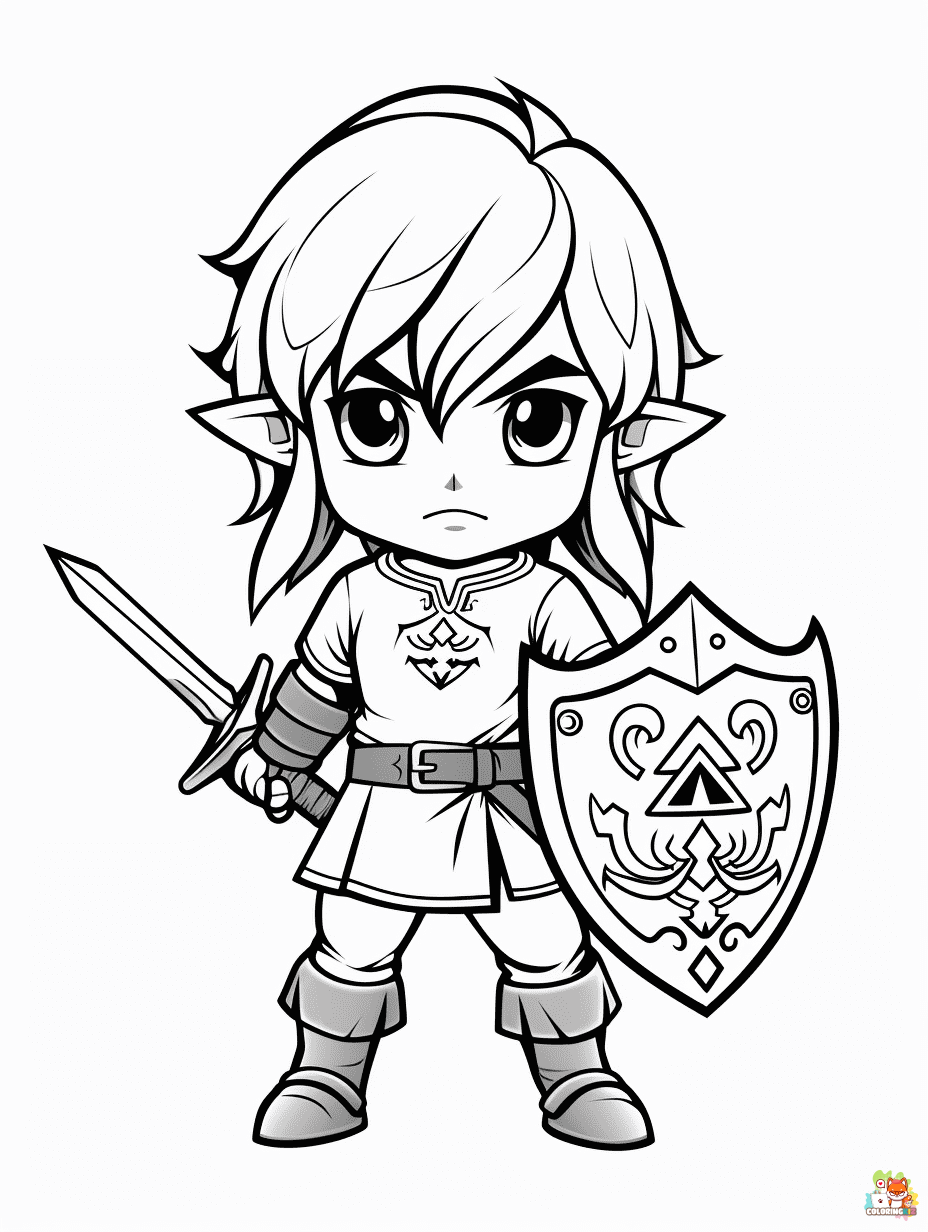the legend of zelda coloring pages free