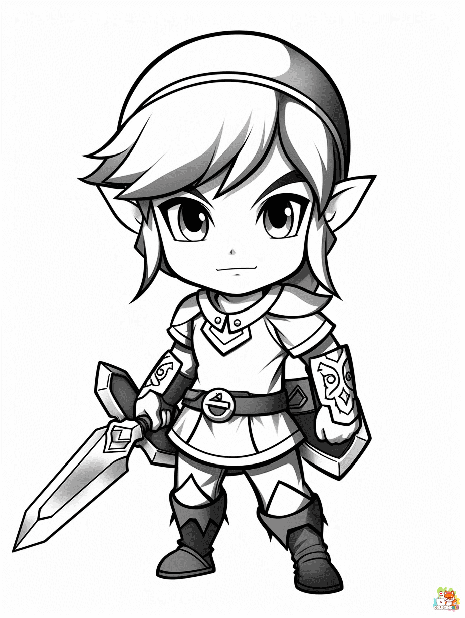 the legend of zelda coloring pages printable