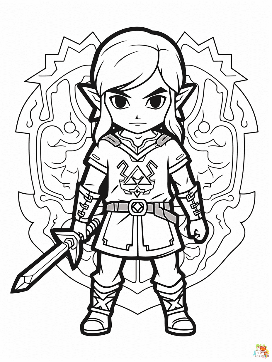 the legend of zelda coloring pages to print