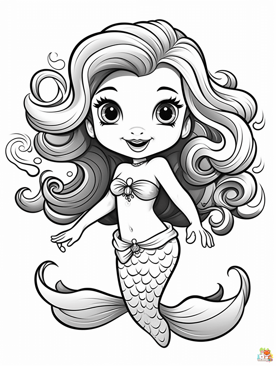 the little mermaid coloring pages printable