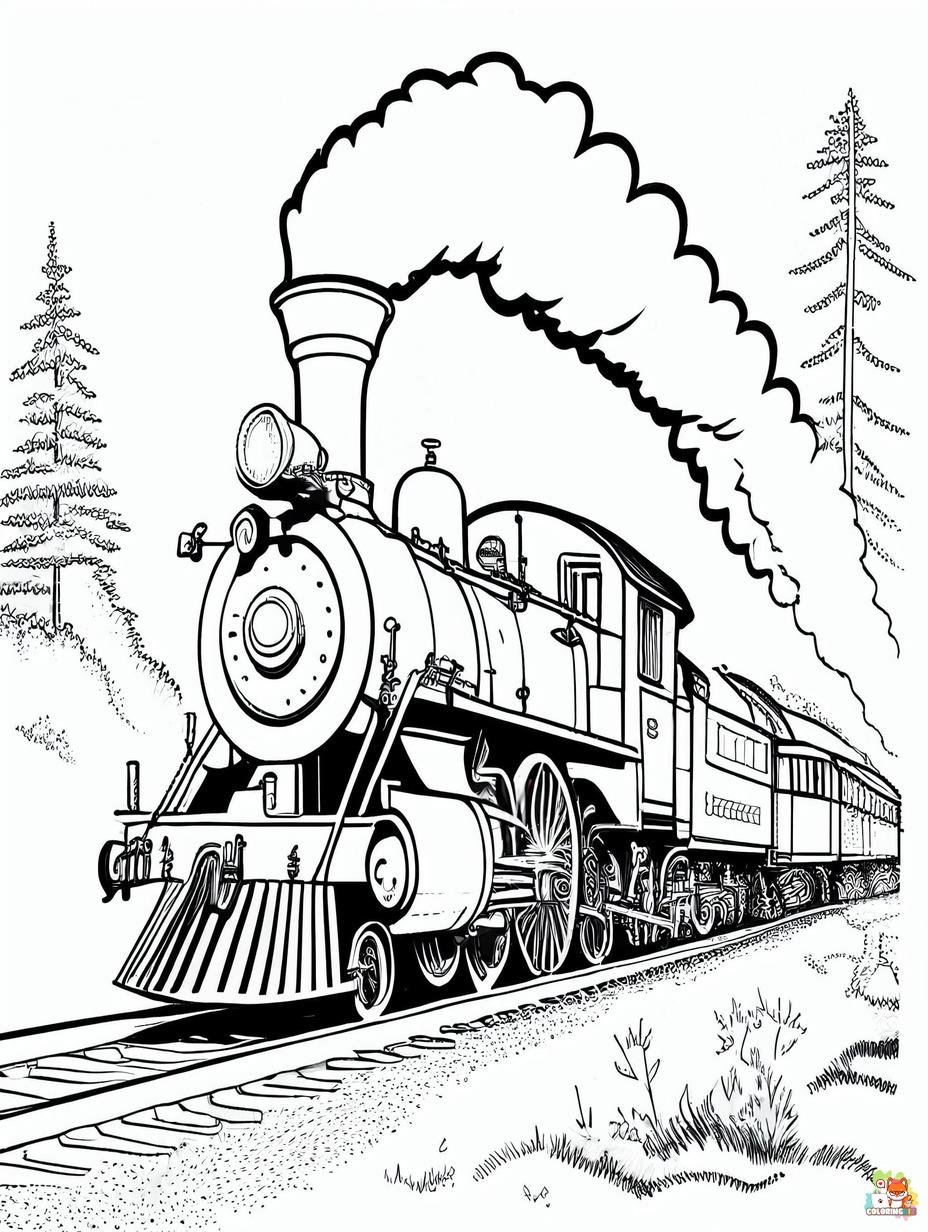 trains coloring pages 2
