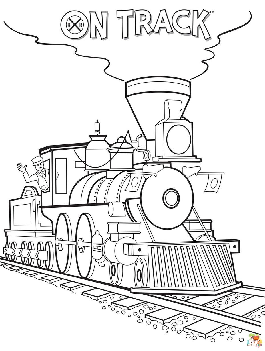 trains coloring pages to print
