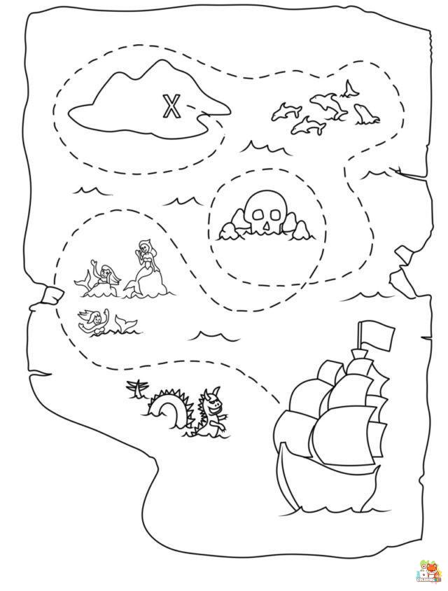 treasure map coloring pages 1