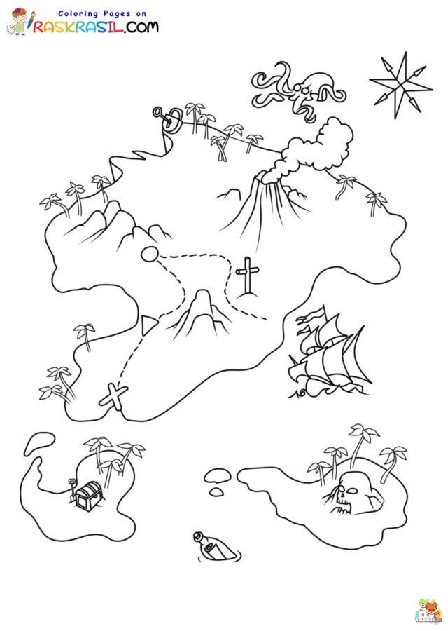 treasure map coloring pages to print