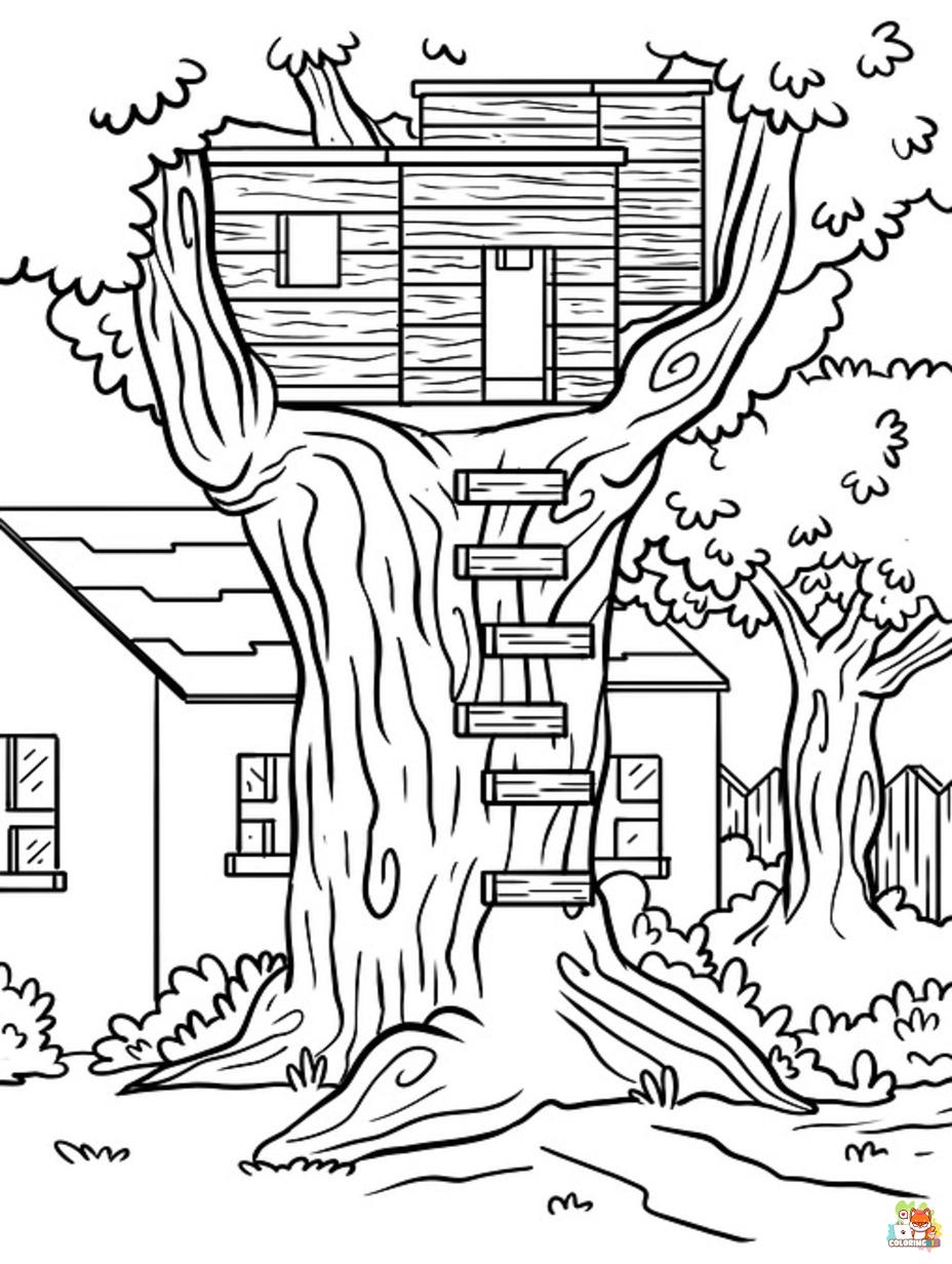 tree house coloring pages 4