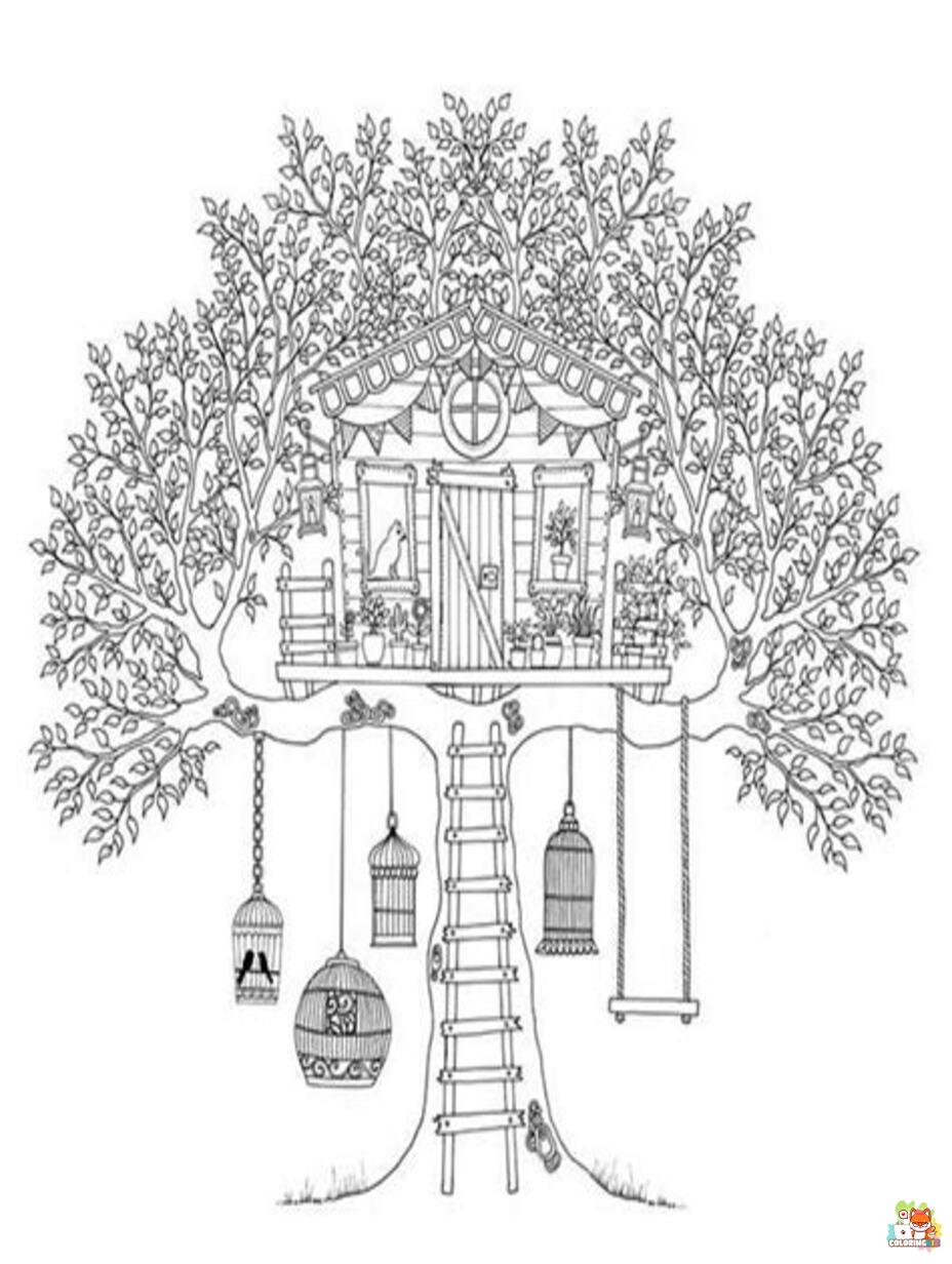 tree house coloring pages 6