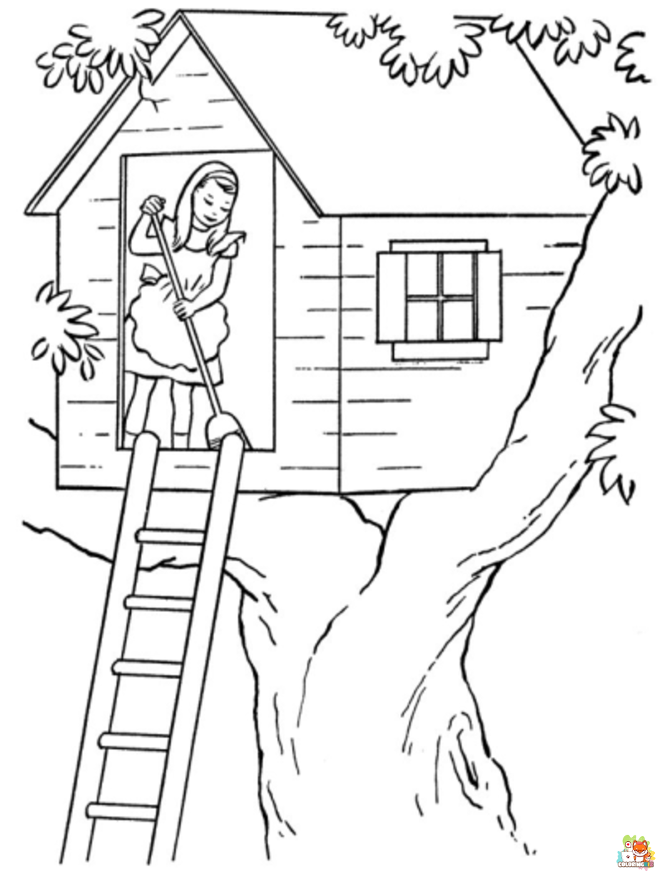 tree house coloring pages free