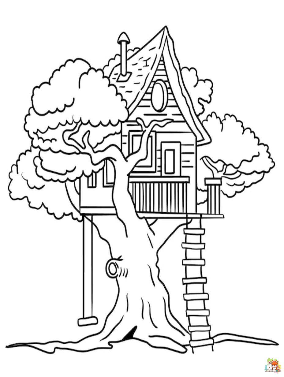 tree house coloring pages printable