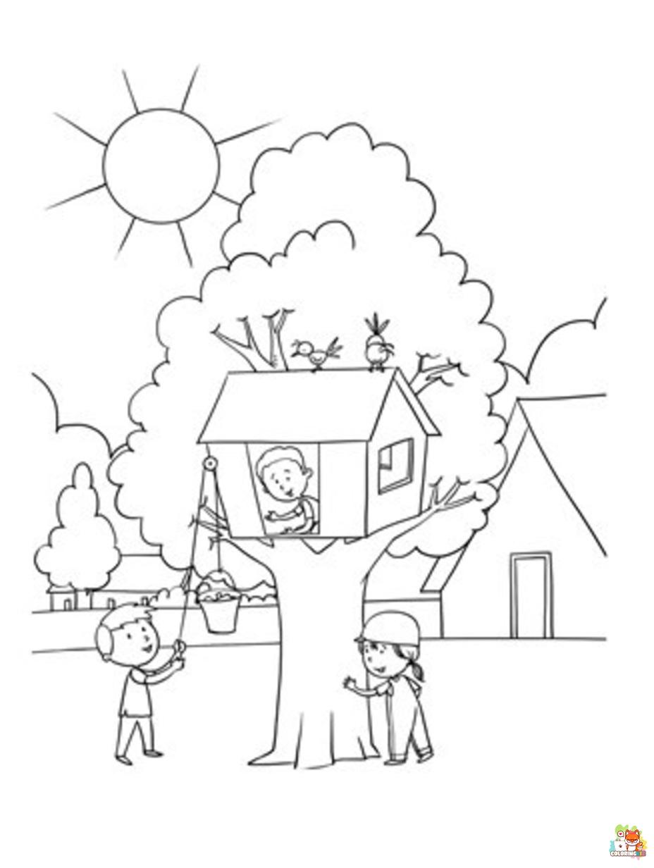 tree house coloring pages to print