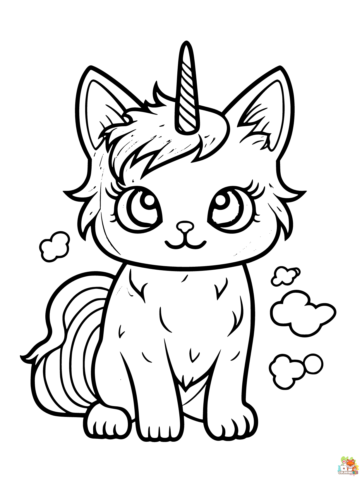 unicorn cat coloring pages 1