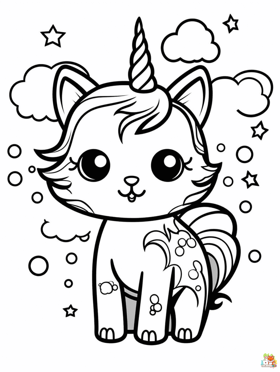 unicorn cat coloring pages 3
