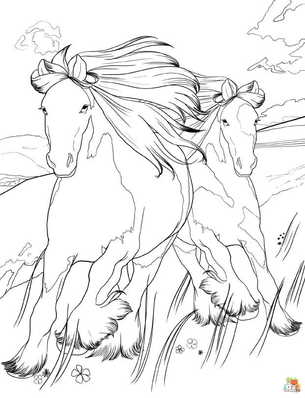 wild horse coloring pages 3