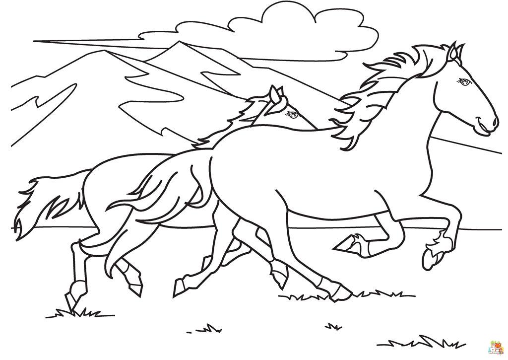 wild horse coloring pages 4