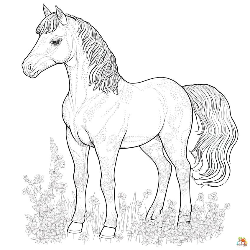wild horse coloring pages 6