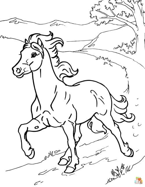 wild horse coloring pages to print