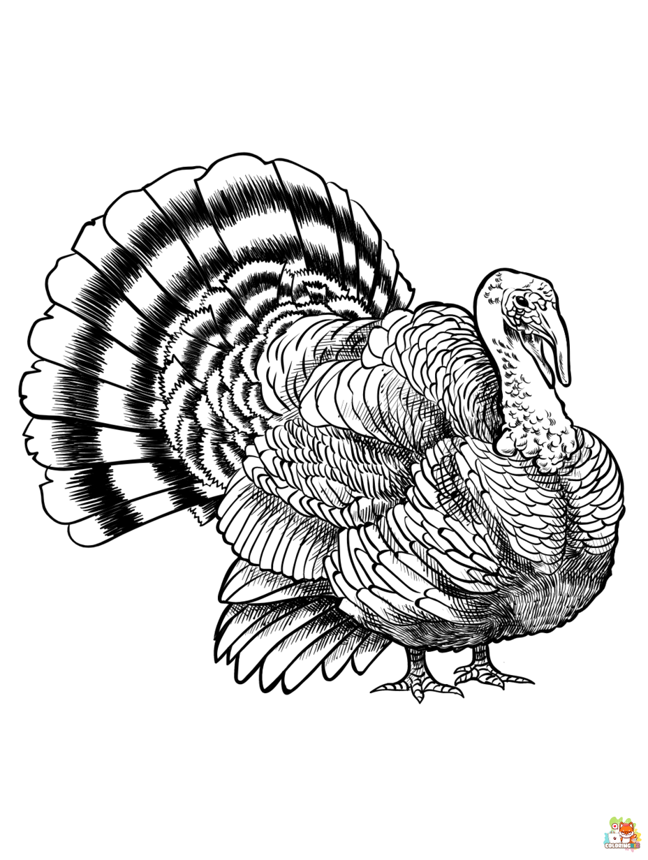 wild turkey coloring pages free