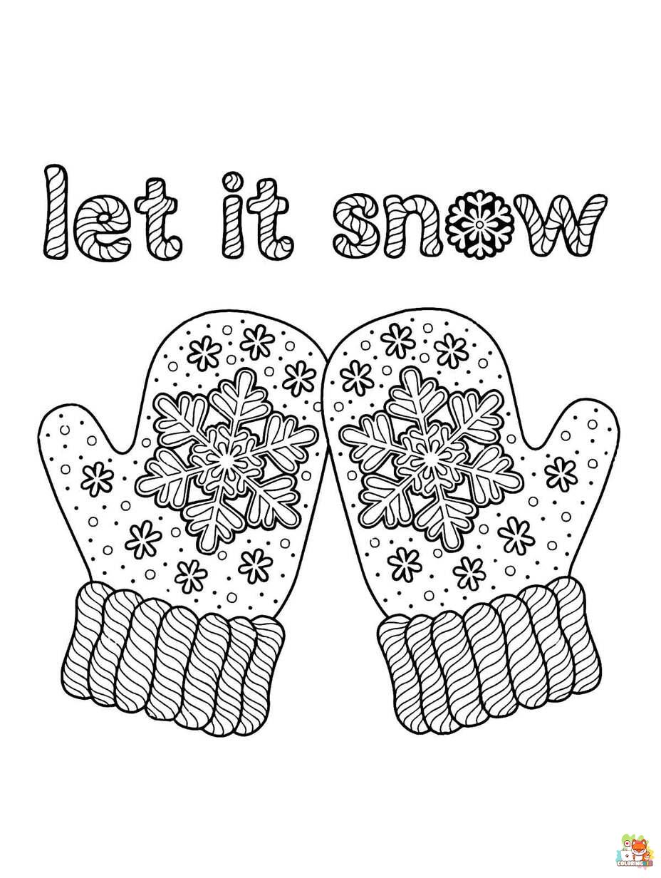 winter mittens coloring pages 2
