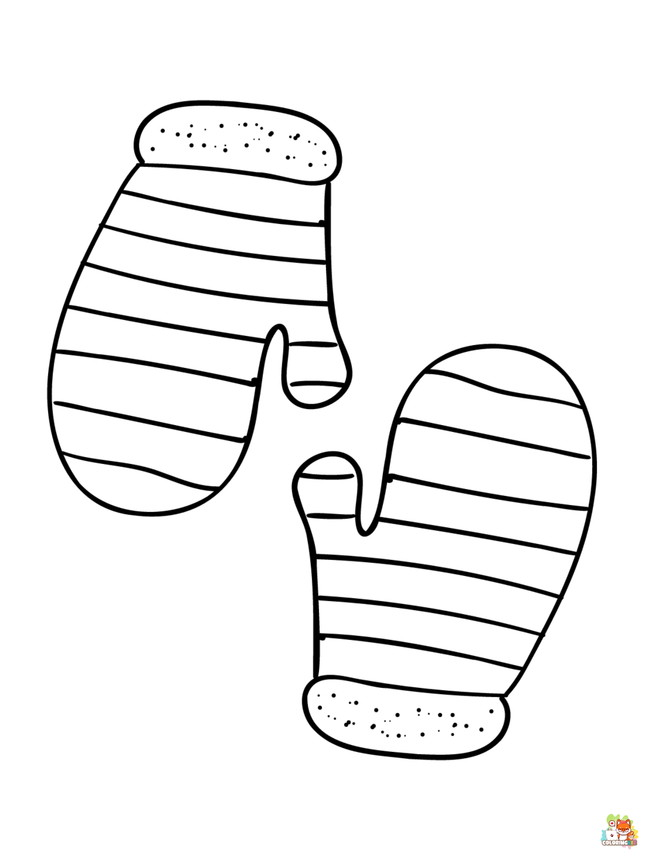 winter mittens coloring pages free