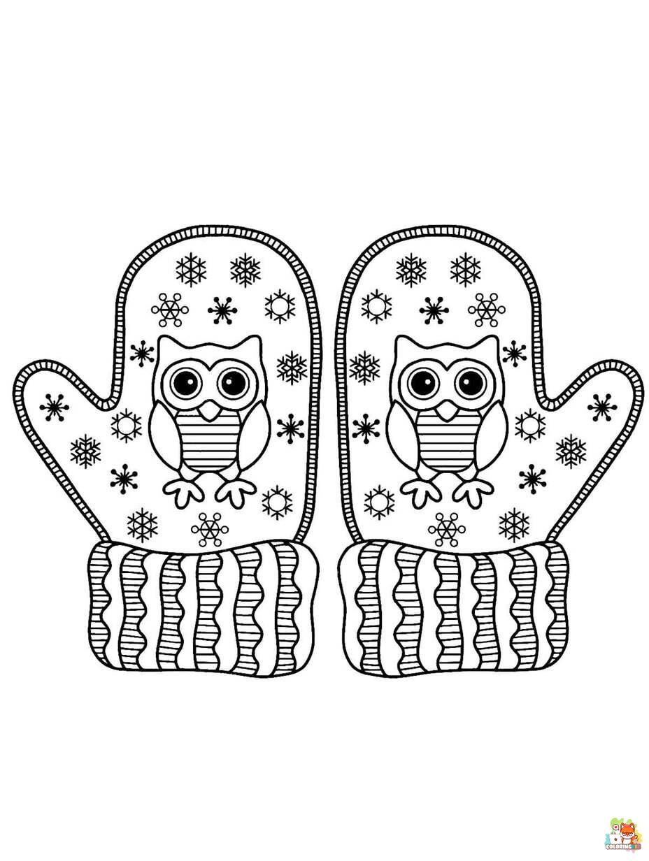 winter mittens coloring pages to print