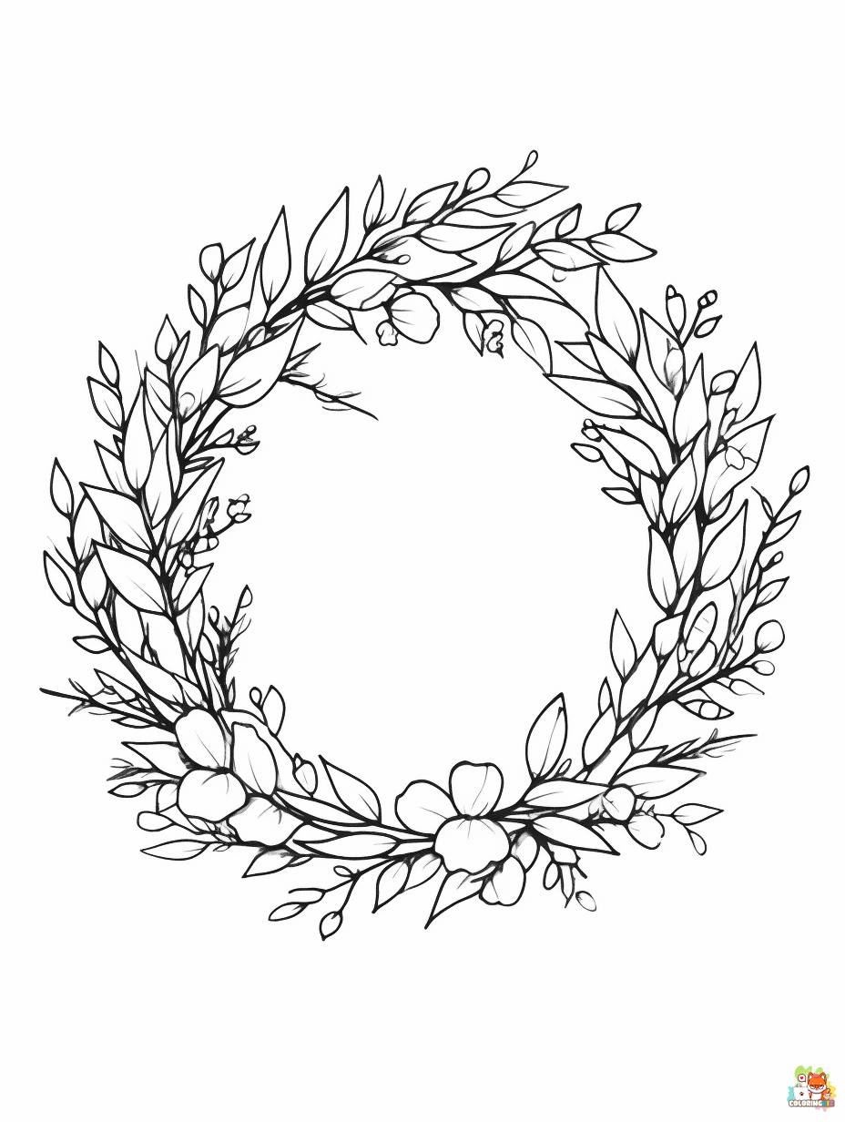 wreath coloring pages free